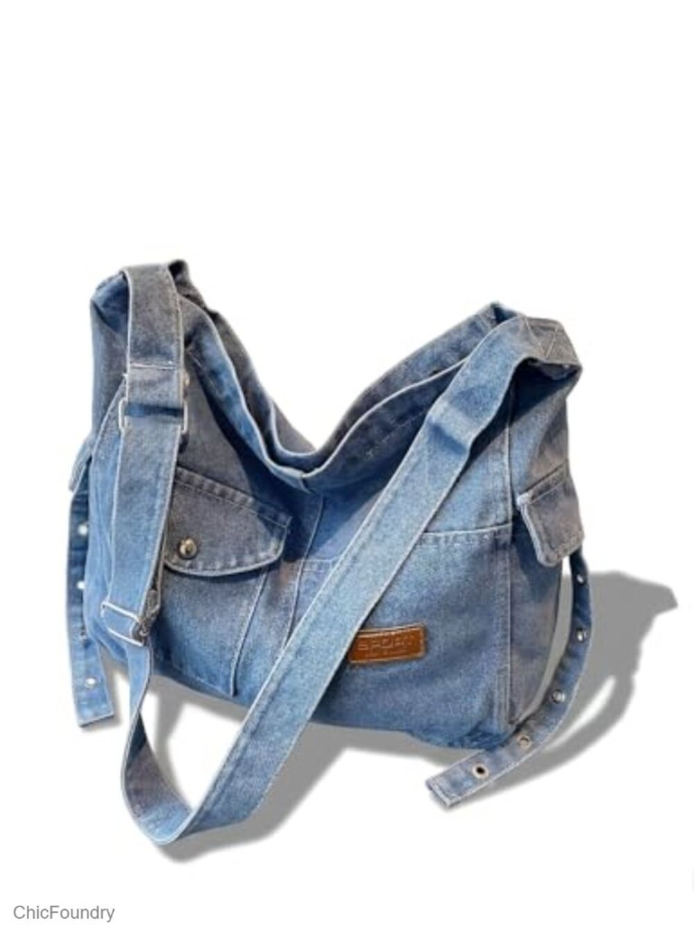 Denim Hobo Bag for Women Jean Crossbody Purse Blue Casual Tote